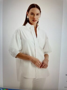 Tyler Boe Caroline shirt in crisp white cotton sz L